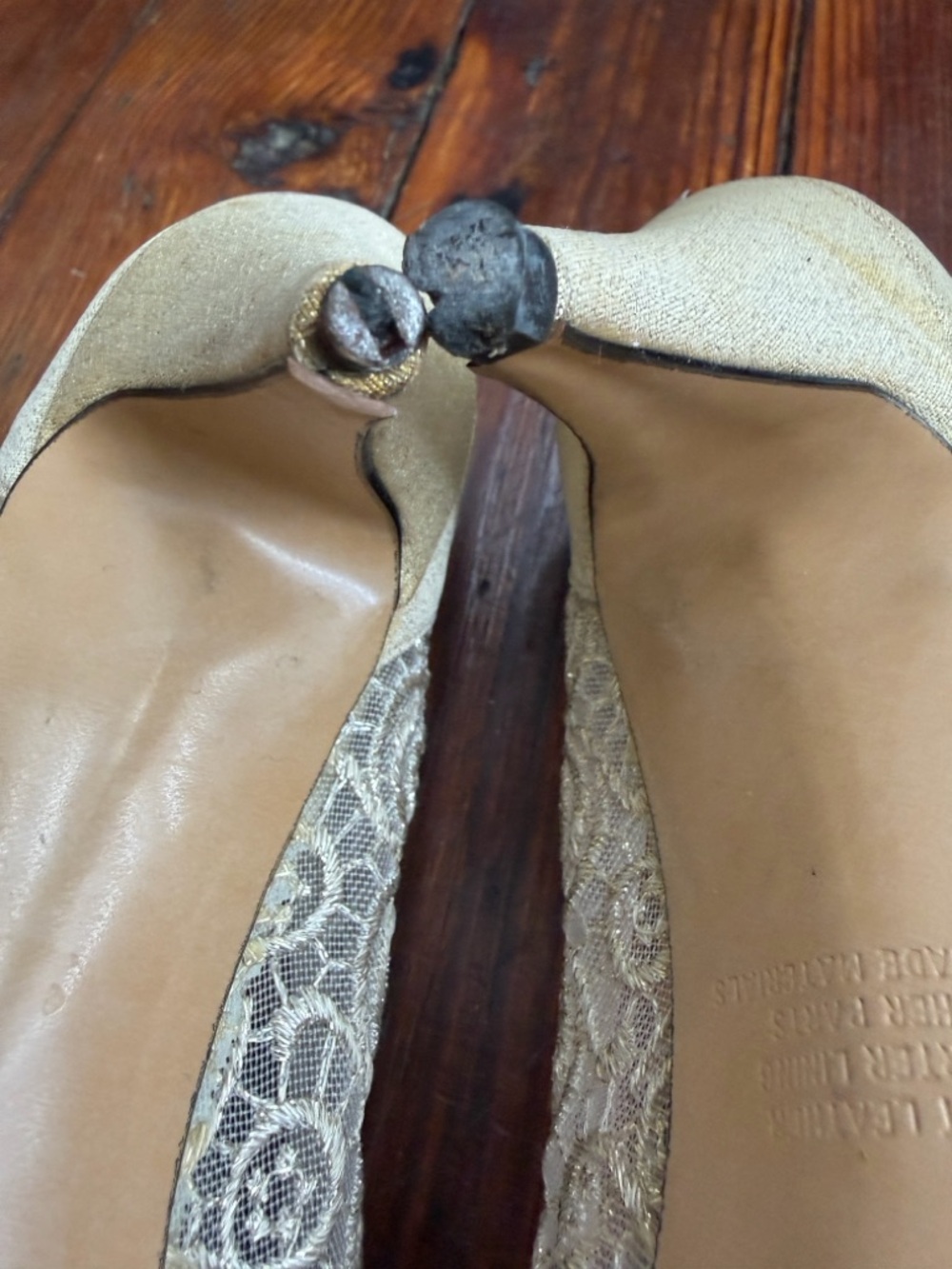 Vintage 90s Life Stride leather & white lace formal heels - Picture 12 of 12